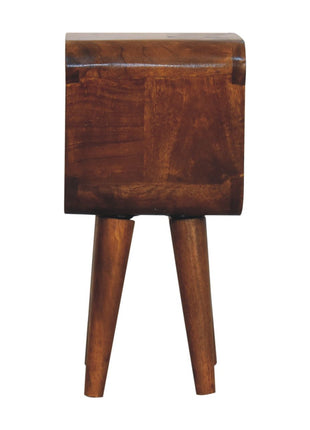Extra Mini Minimalist Open Curved Chestnut Bedside