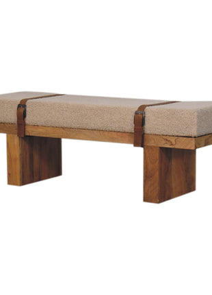 Belmont Bouclé-Bank in Creme