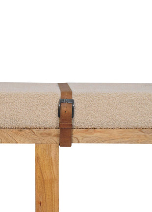 Belmont Bouclé-Bank in Creme