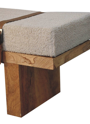 Belmont Bouclé-Bank in Creme