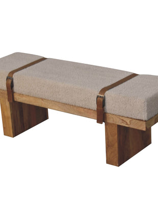 Belmont Bouclé-Bank in Creme