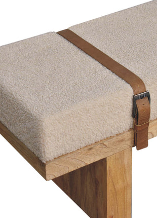 Belmont Bouclé-Bank in Creme