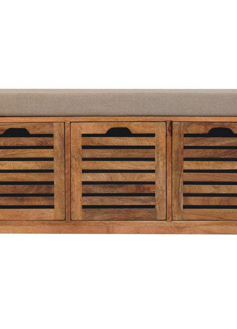 Shutter Oak-ish Shoe Bench