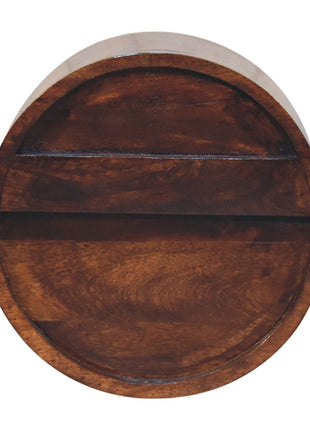 Floating Circle Chestnut Bedside