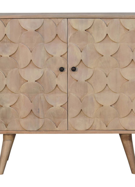 Hourglass Carved Marble Cabinet