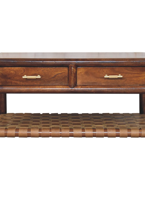 Regency Woven Console Table with 2 drawers