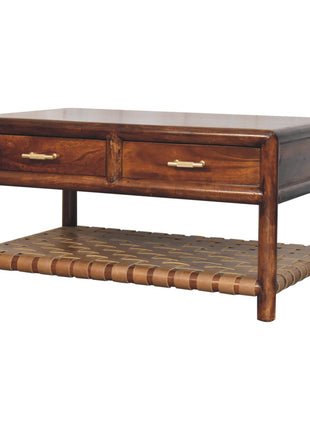 Regency Woven Console Table with 2 drawers