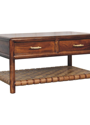 Regency Woven Console Table with 2 drawers