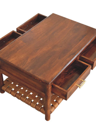 Regency Woven Console Table with 2 drawers