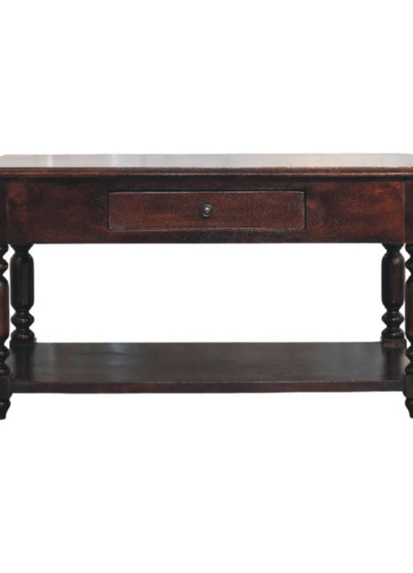 Turned Legs Cherry Console Table