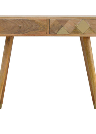 Oak-ish Gold Inlay Console Table
