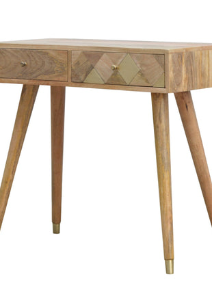 Oak-ish Gold Inlay Console Table