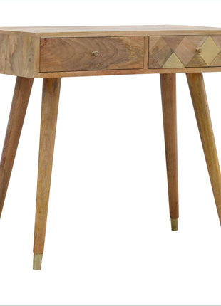 Oak-ish Gold Inlay Console Table