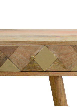 Oak-ish Gold Inlay Console Table