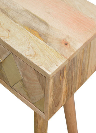 Oak-ish Gold Inlay Console Table
