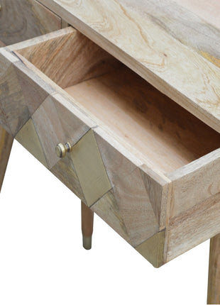 Oak-ish Gold Inlay Console Table
