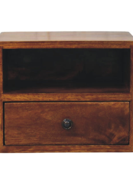 Solis 1-Drawer Chestnut Wall Mounted Nightstand