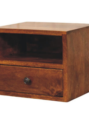 Solis 1-Drawer Chestnut Wall Mounted Nightstand