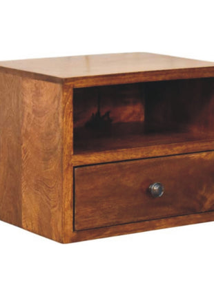 Solis 1-Drawer Chestnut Wall Mounted Nightstand