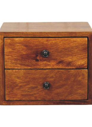 Solis 2-Drawer Chestnut Wall Mounted Nightstand