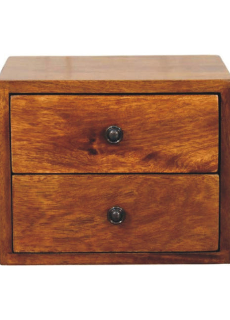 Solis 2-Drawer Chestnut Wall Mounted Nightstand