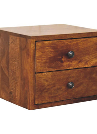 Solis 2-Drawer Chestnut Wall Mounted Nightstand