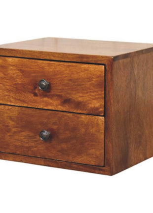 Solis 2-Drawer Chestnut Wall Mounted Nightstand