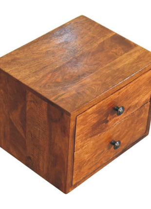 Solis 2-Drawer Chestnut Wall Mounted Nightstand