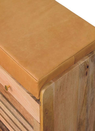 Shutter Oak-ish Shoe Rack with 2 drawers