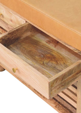 Shutter Oak-ish Shoe Rack with 2 drawers