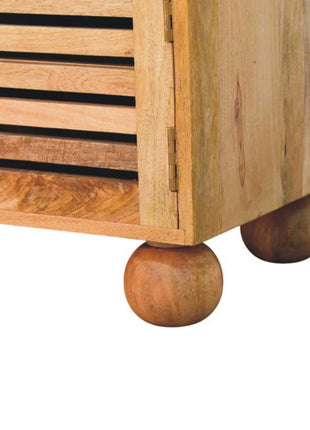 Shutter Oak-ish Shoe Rack with 2 drawers