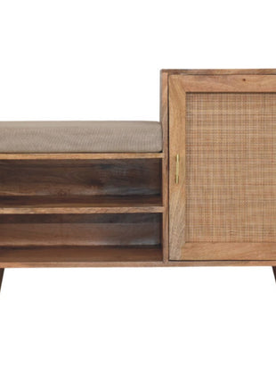 Banco Larissa de 2 ranuras con aspecto de roble