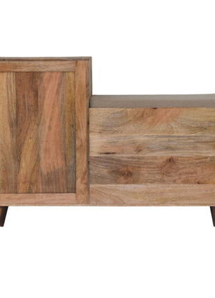 Banco Larissa de 2 ranuras con aspecto de roble