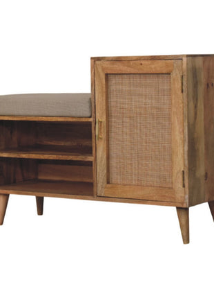 Banco Larissa de 2 ranuras con aspecto de roble