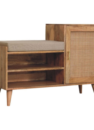 Banco Larissa de 2 ranuras con aspecto de roble