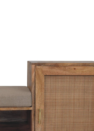 Banco Larissa de 2 ranuras con aspecto de roble