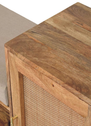 Banco Larissa de 2 ranuras con aspecto de roble