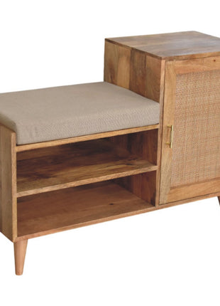 Banco Larissa de 2 ranuras con aspecto de roble