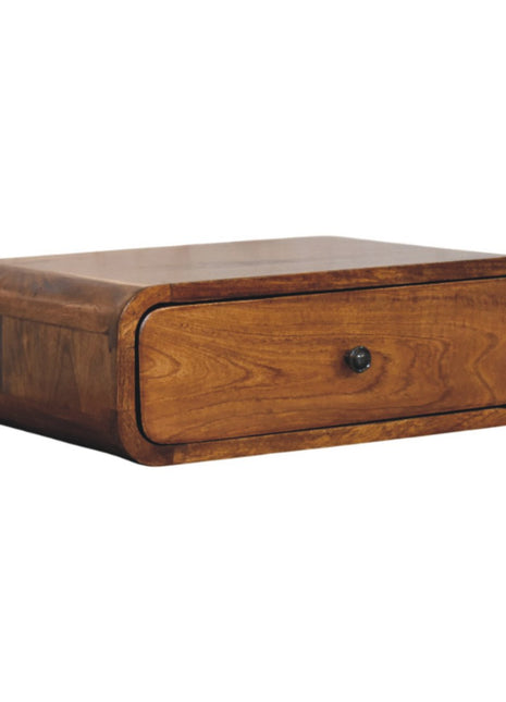 Avora Wall-Mounted Honey Caramel 1 Drawer Nightstand