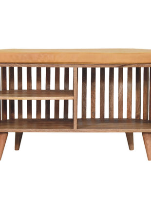 Slatted Oak-ish Bench with 3 slots