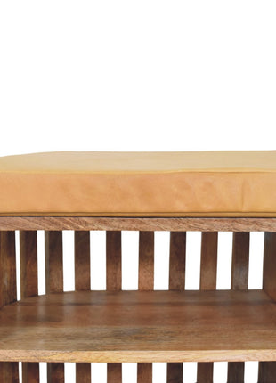 Slatted Oak-ish Bench with 3 slots