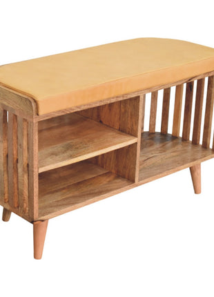 Slatted Oak-ish Bench with 3 slots