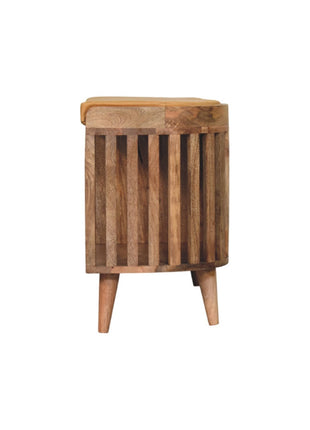 Slatted Oak-ish Bench with 3 slots