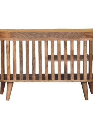 Slatted Oak-ish Bench with 3 slots