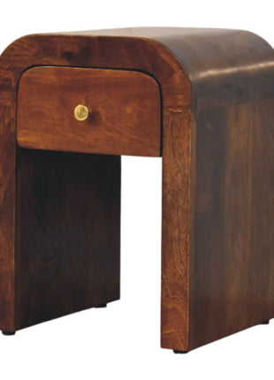 Mini Darcy Chestnut Nightstand with Curved Edges