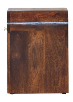 Mini Darcy Chestnut Nightstand with Curved Edges
