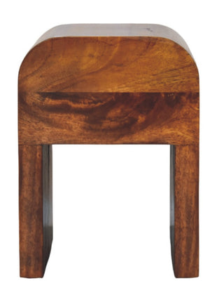 Mini Darcy Chestnut Nightstand with Curved Edges