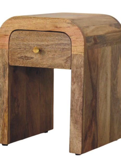 Mini Darcy Oak-ish Nightstand with Curved Edges