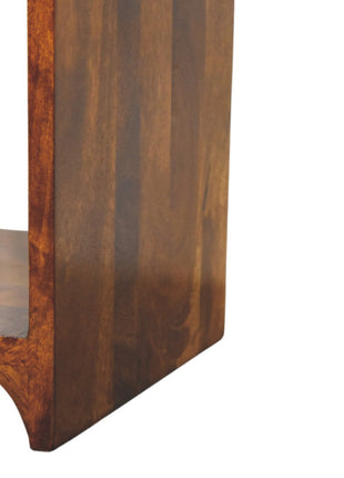 Newton Mini Chestnut Nightstand with a drawer and open shelf