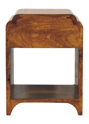 Newton Mini Chestnut Nightstand with a drawer and open shelf